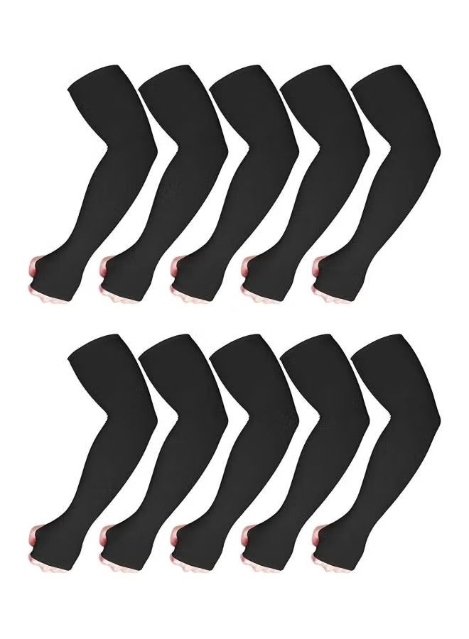10 pieces of UV protective arm covers black protective arms for outdoor sports and playing ball - Image 1